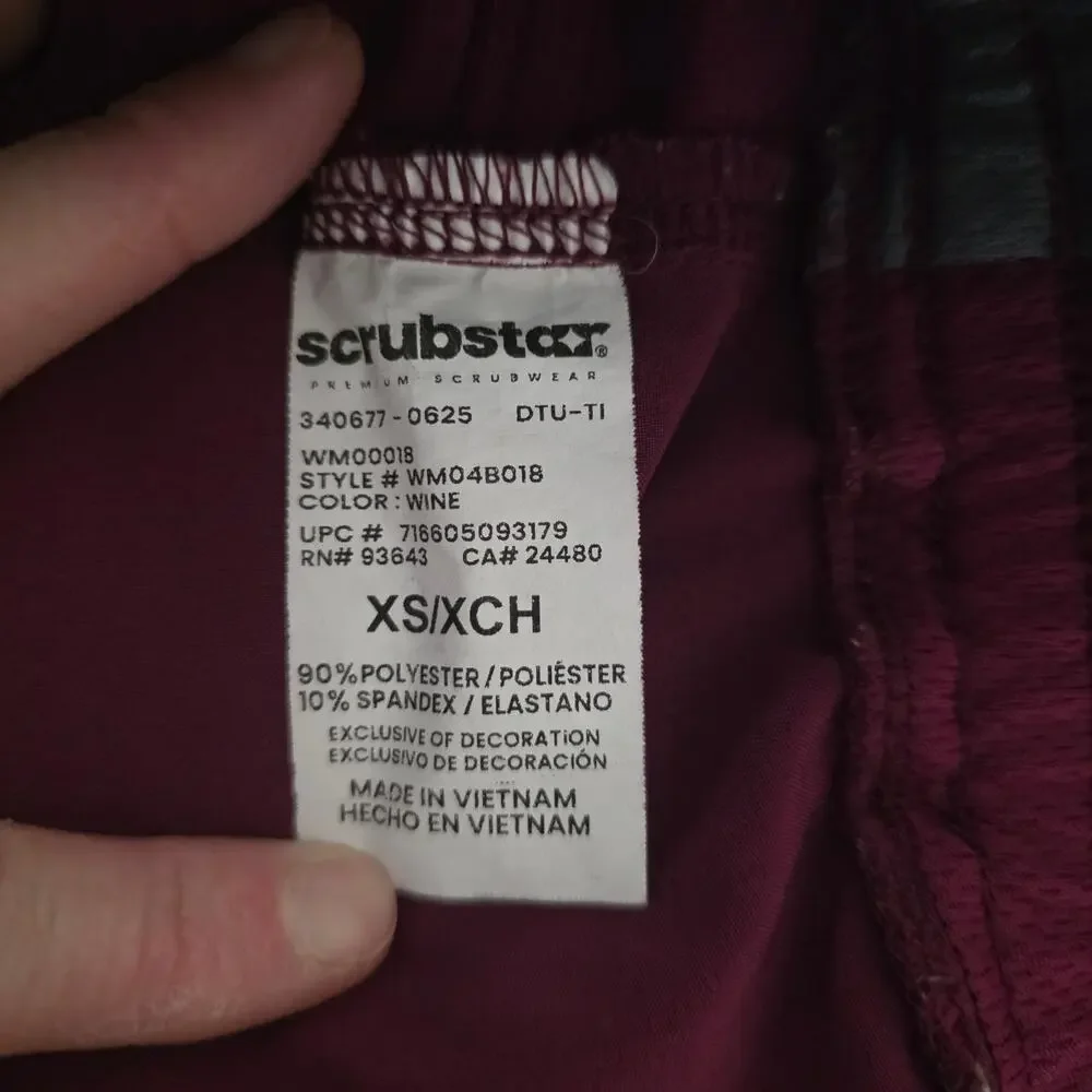 Scrubstar Premium Scrubwear Wine Scrub Pants Women's Size XS